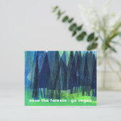 rett der Wälder - vegan werden Postkarte (Stehend Vorderseite)