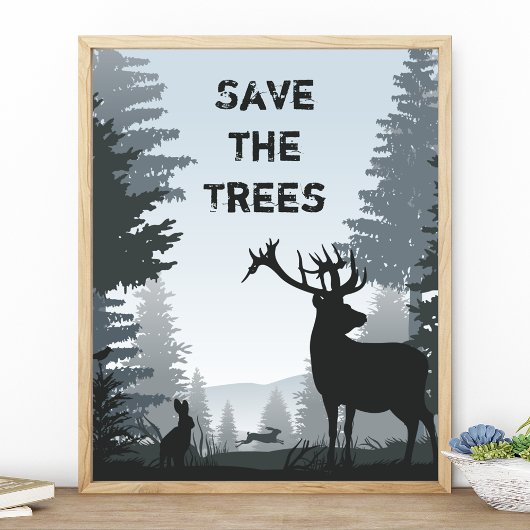 Rett der Waldtierumgebung Bäume Poster