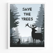 Rett der Waldtierumgebung Bäume Poster