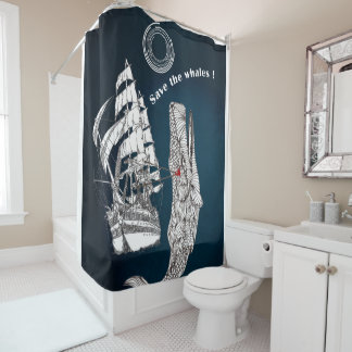 Rett der Wale Duschvorhang