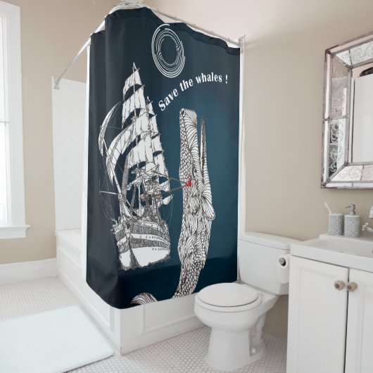 Rett der Wale Duschvorhang (Beispiel)