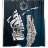 Rett der Wale Duschvorhang (Vorderseite)