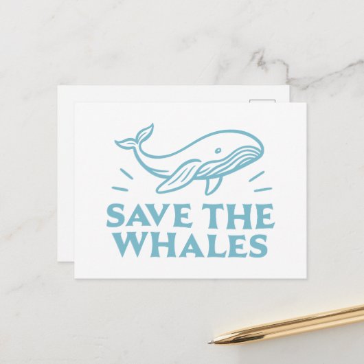 Rett der Wale niedliche Retroästhesie Postkarte (Vorderseite/Rückseite Beispiel)