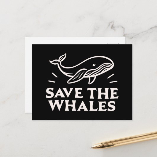 Rett der Wale Postkarte (Vorderseite/Rückseite Beispiel)