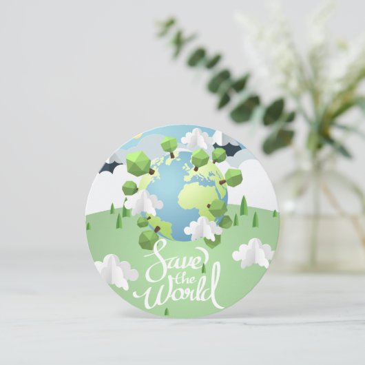 rett der Welt Einladung (Stehend Vorderseite)