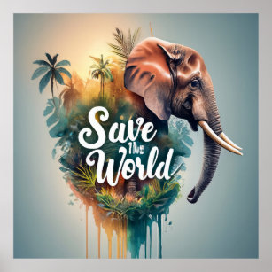 Rett der Welt, gefährdete Tierarten Poster