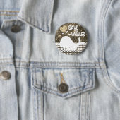 Rett der Whales Gold Glitzer Herz Glitzern Button (Beispiel)