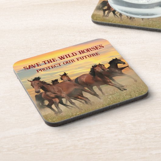 Rett der Wildpferde Getränkeuntersetzer (Linke Seite)