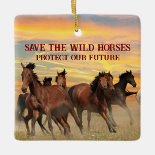 Rett der Wildpferde Keramikornament
