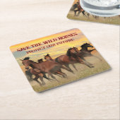 Rett der Wildpferde Rechteckiger Pappuntersetzer (angewinkelt)