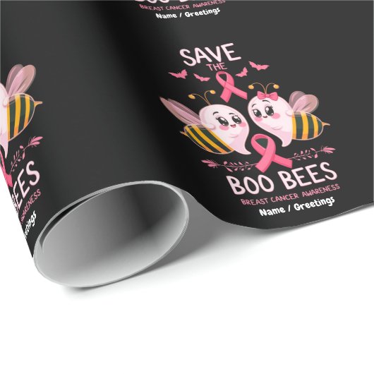 Rett des Brustkrebs der Boobienen - FrauenHallowee Geschenkpapier (Rolleneckpunkt)