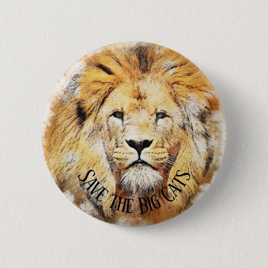 Rett des Buttons "Big Cats Lions Animal Rights" (Vorderseite)