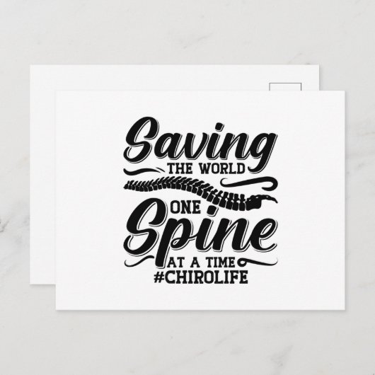 Rett des Chiropraktikers der Spine Postkarte (Vorne/Hinten)