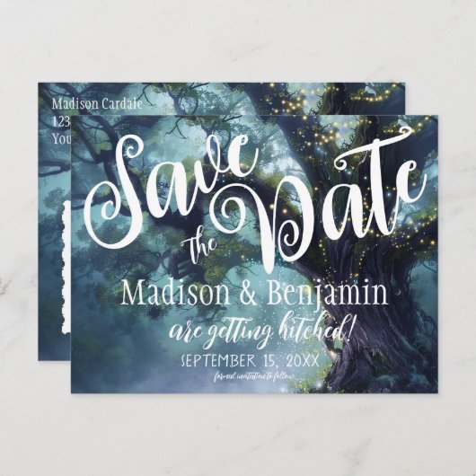 Rett des Datums der Treppenleuchten der verzaubert Postkarte (Vorne/Hinten)