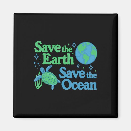 Rett des Earth Ocean Turtle Earth Day Awarenes Magnet (Vorne)