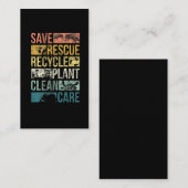 Rett des Erdschildkrötenklimas Recycle Visitenkarte (Vorne/Hinten)