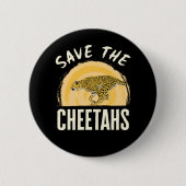 Rett des gefährdeten Tieres "Cheetahs" Button (Vorderseite)