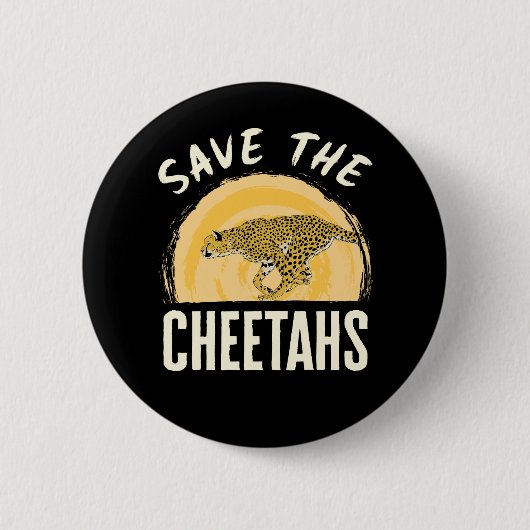 Rett des gefährdeten Tieres "Cheetahs" Button (Vorderseite)