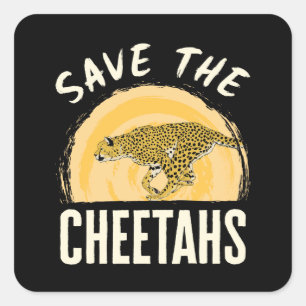 Rett des gefährdeten Tieres "Cheetahs" Quadratischer Aufkleber