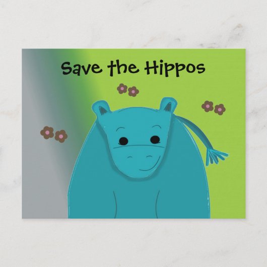 Rett des Hippos Blue Hippopotamus Postkarte (Vorderseite)