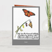 Rett des Monarchschmetterlings Dankeskarte (Rückseite)