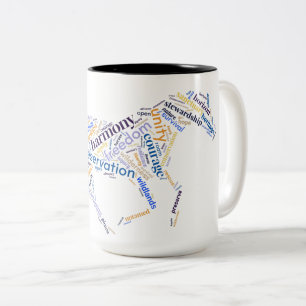 Rett des Mustangs Galloping Pferd Zweifarbige Tasse