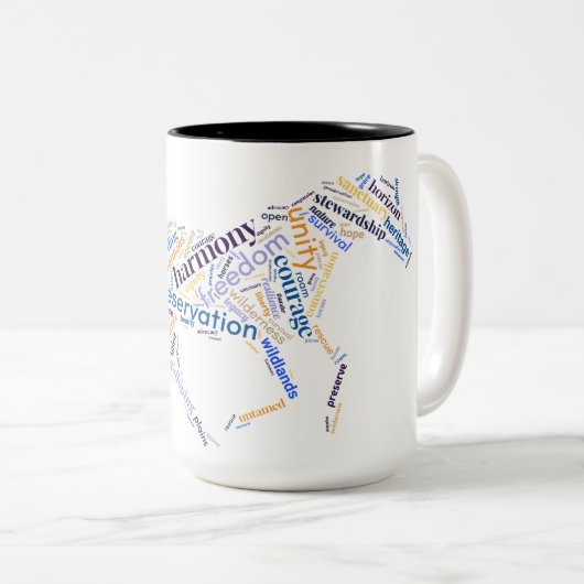Rett des Mustangs Galloping Pferd Zweifarbige Tasse (VorderseiteRechts)