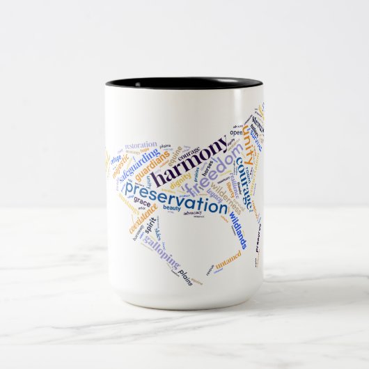 Rett des Mustangs Galloping Pferd Zweifarbige Tasse (Mittel)