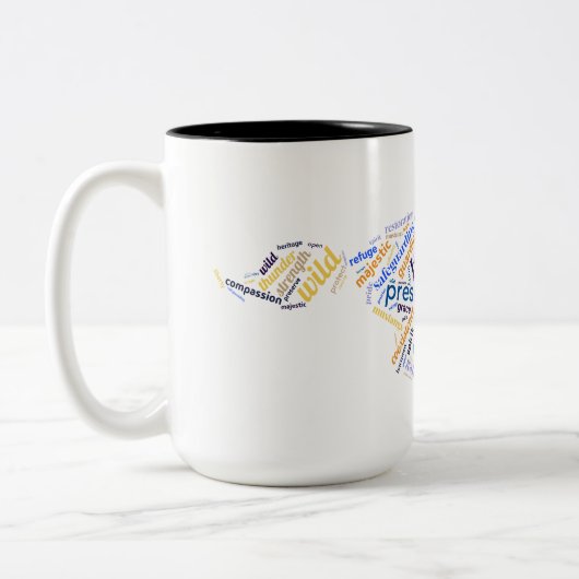 Rett des Mustangs Galloping Pferd Zweifarbige Tasse (Links)