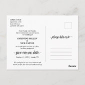 Rett des neuen Datums, Hochzeitsaufschub, Black Postkarte (Rückseite)