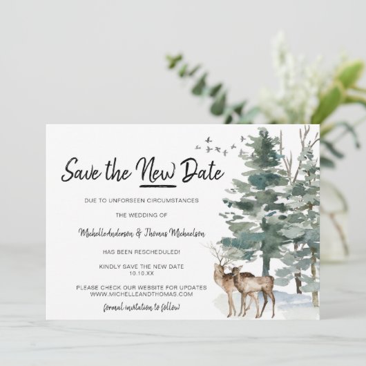 Rett des neuen Datums Wald-Pine Save The Date (Stehend Vorderseite)