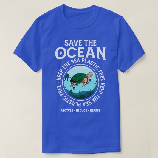 Rett des Ozeans Behalte die Plastikfreie Schildkrö T-Shirt (Design vorne)