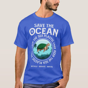 Rett des Ozeans Behalte die Plastikfreie Schildkrö T-Shirt