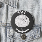 Rett des Pangolin-Slogan für seltene gefährdete Ti Button