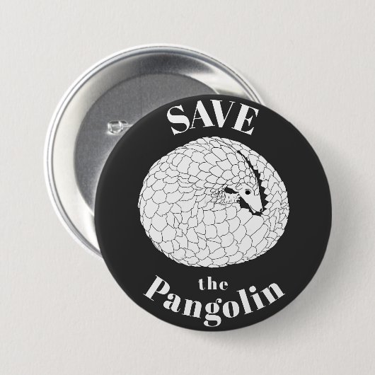 Rett des Pangolin-Slogan für seltene gefährdete Ti Button (Vorne & Hinten)