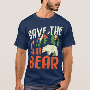 Rett des Polarbärendesigns für den Klimawandel vor T-Shirt