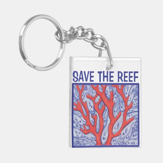 Rett des Reef Happy Fish Square Schlüsselanhänger (Vorderseite links)