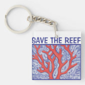 Rett des Reef Happy Fish Square Schlüsselanhänger (Vorderseite)