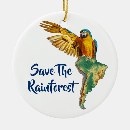 Rett des Regenwaldes Keramik Ornament (Vorne)