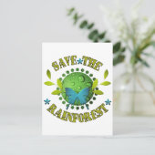 Rett des Regenwaldes Postkarte (Stehend Vorderseite)