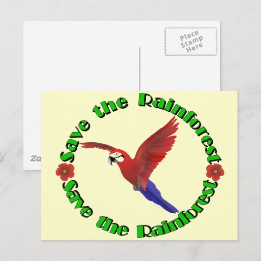 Rett des Regenwaldes Postkarte (Vorne/Hinten)