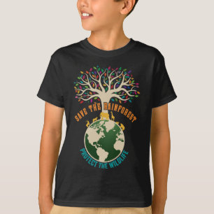 Rett des Regenwaldes Schutz der Vintagen Tierwelt T-Shirt