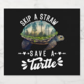 Rett des Schildkrötenschutzozeans Schaumweinetikett (Einzelnes Label)