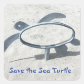 Rett des Sea Turtle Earth Day Rette den Ozean Quadratischer Aufkleber (Vorderseite)
