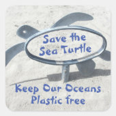 Rett des Tages der Meeresschildkröte Quadratischer Aufkleber (Vorderseite)