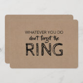 Rett des Vorschlags "Ring - Funny Ring Bearer" Einladung (Vorne/Hinten)