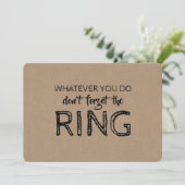 Rett des Vorschlags "Ring - Funny Ring Bearer" Einladung (Stehend Vorderseite)