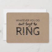 Rett des Vorschlags "Ring - Funny Ring Bearer" Einladung (Vorderseite)