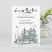 Rett des Waldes am neuen Datum Save The Date (Stehend Vorderseite)