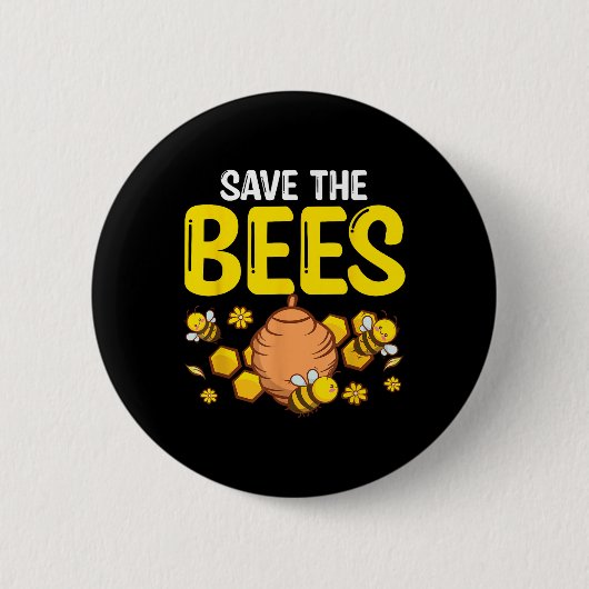 Rett des Weltschutztages für Bienen Button (Vorderseite)